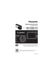 Panasonic Lumix TZ15 manual. Camera Instructions.